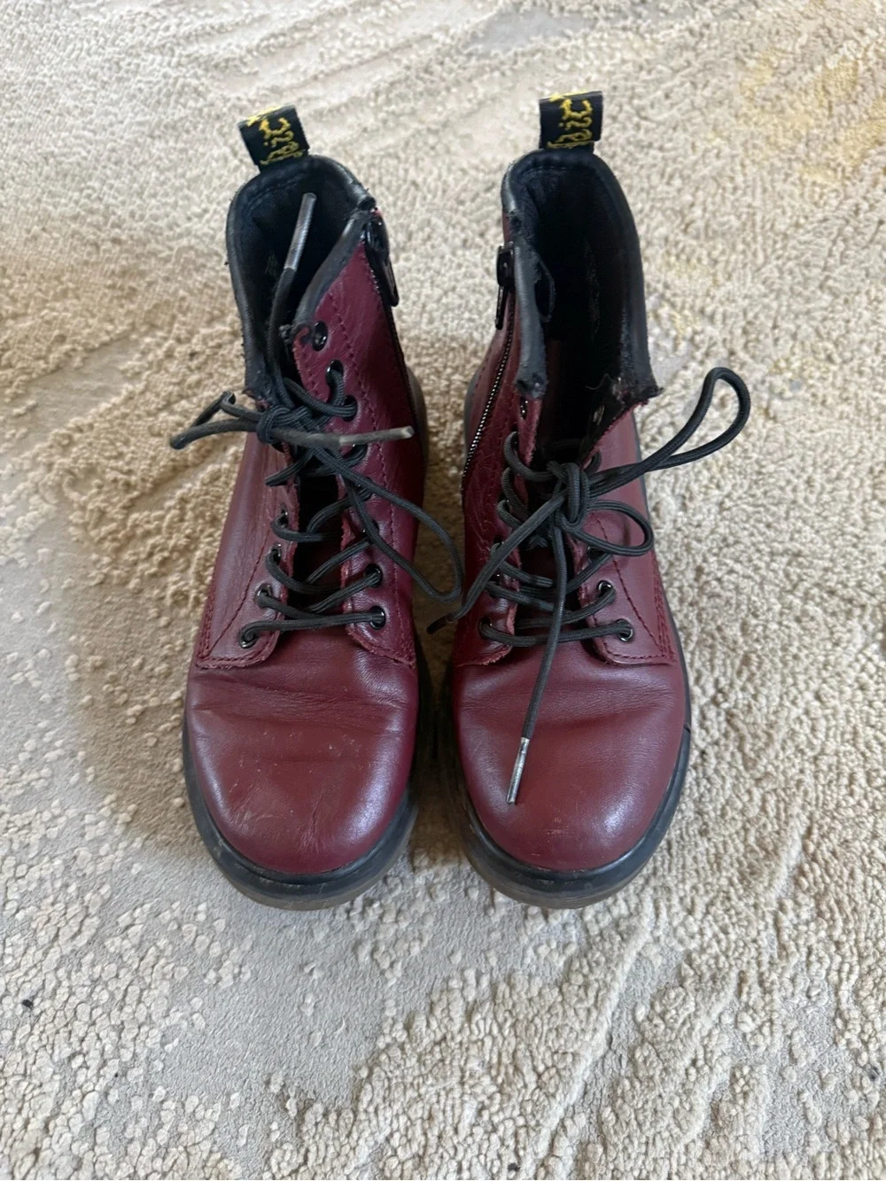 Dr. Martens Boots maroon red lace up 1460J AW004 size 13